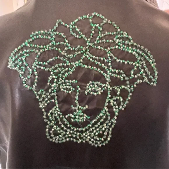 Versace Medusa Black Leather Top Size 10 USA Limited Edition Medusa Bondage 2002 - Picture 7 of 13